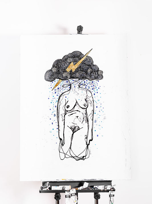 Sadness - Mixed Media Original