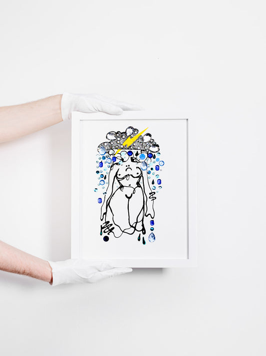 Sadness Study Mixed Media Original