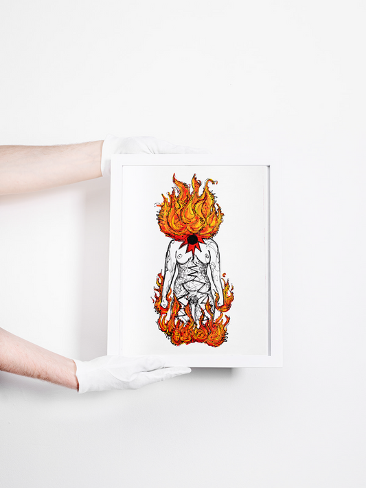 Anger - 1/1 Framed Embellished Print