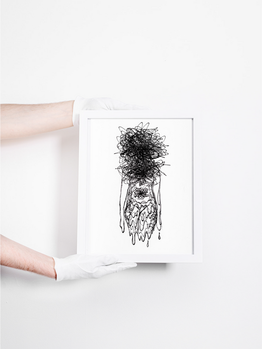 Anxiety - 1/1 Framed Embellished Print