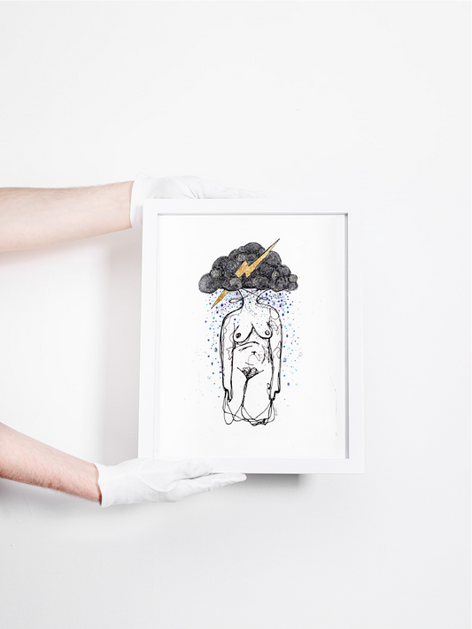 Sadness - 1/1 Framed Embellished Print