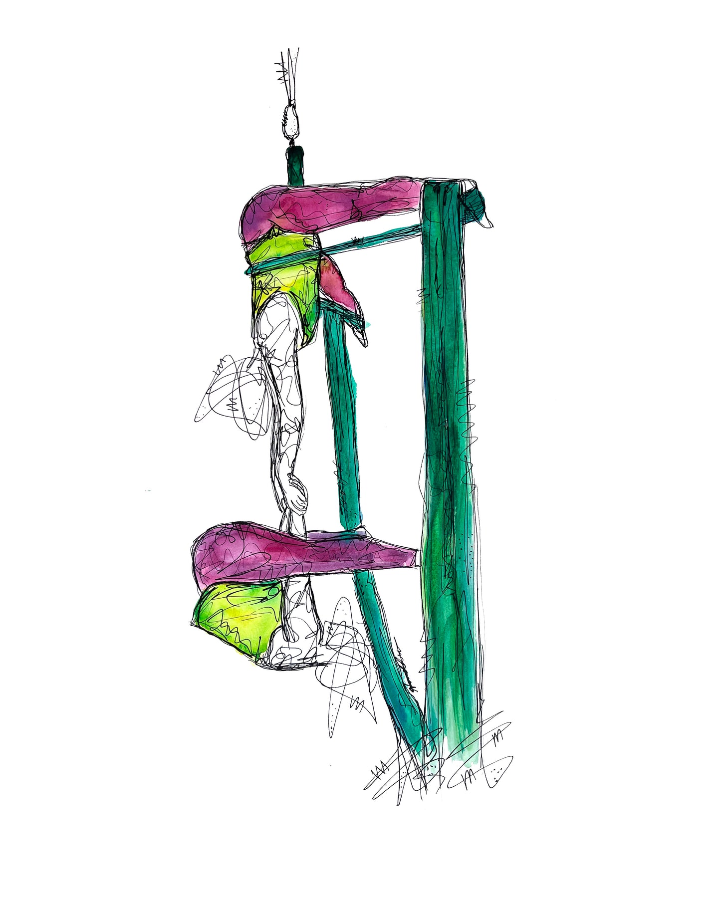 "Dani and Sondra - Cross Back Straddle Double Invert" Limited Edition Print