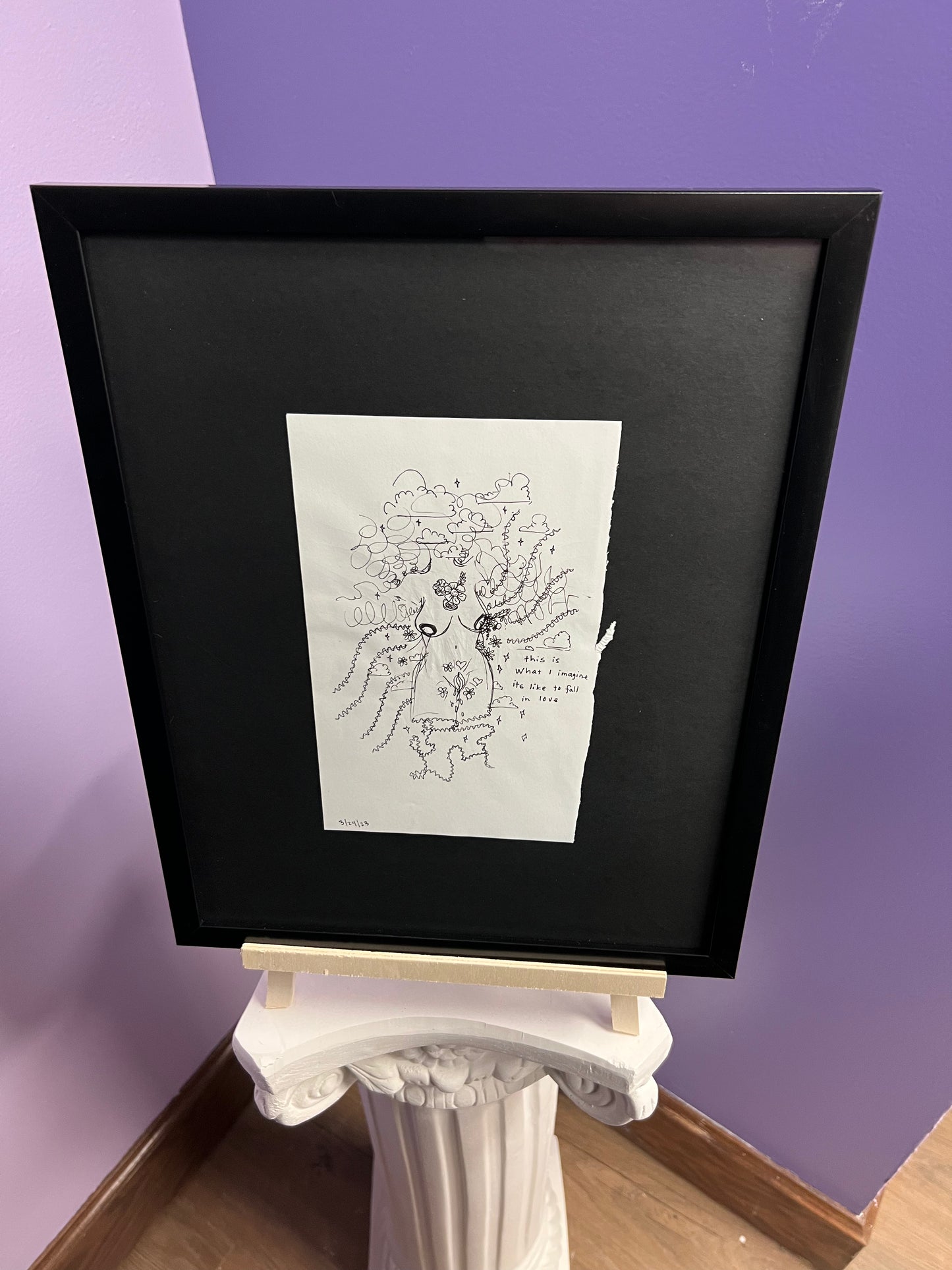 "This Is What I Imagine Falling In Love Feels Like" Framed Original