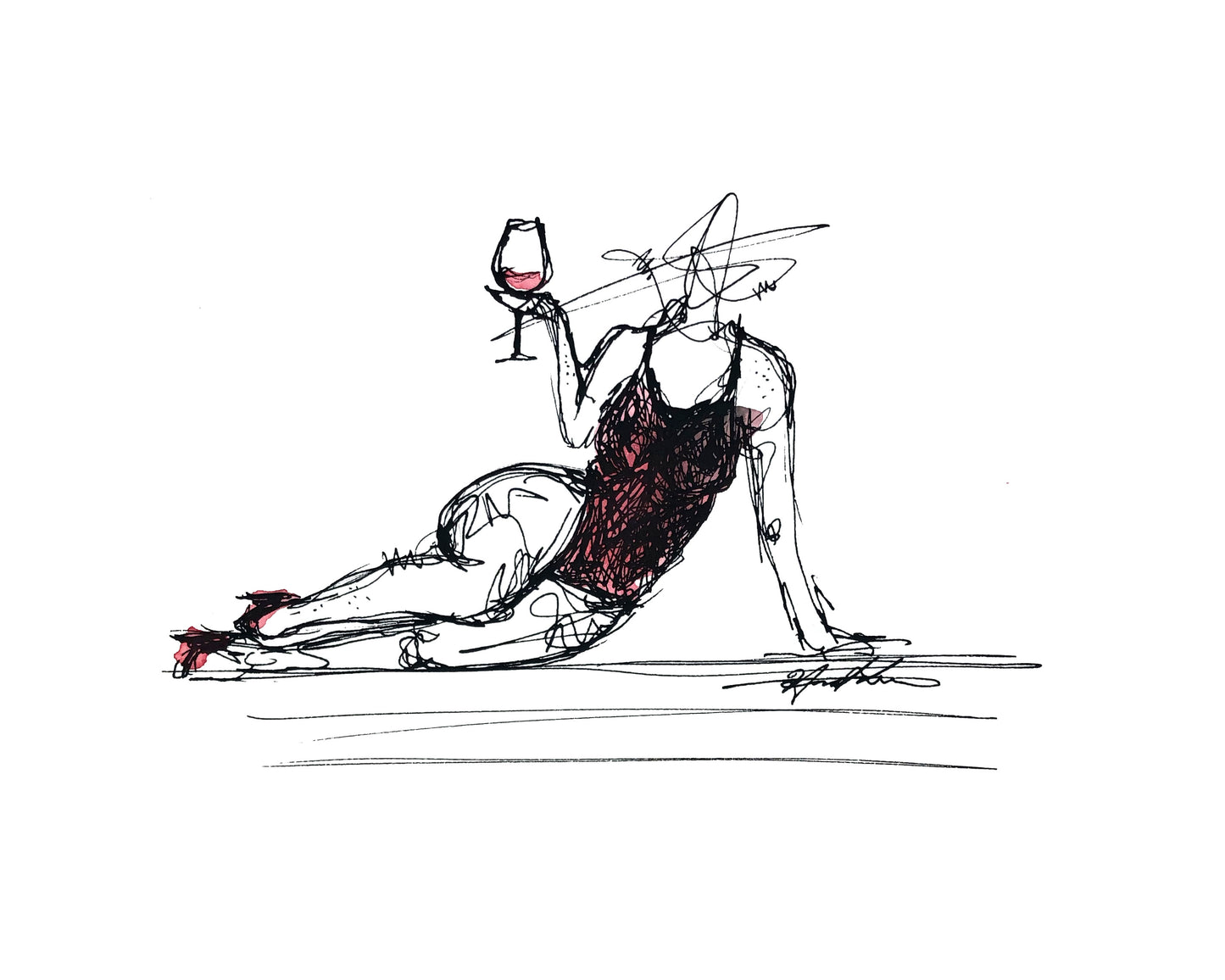 "Recumbent" Framed Original