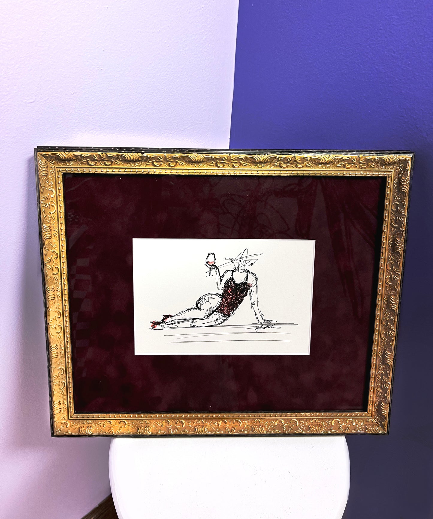 "Recumbent" Framed Original
