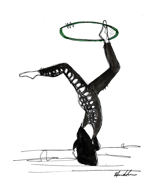 "Miss Honeysuckle - Foot Hooping Headstand" Limited Edition Print