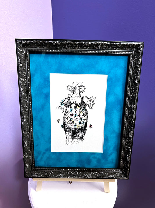 "Butterflies in my Stomach" Framed Original
