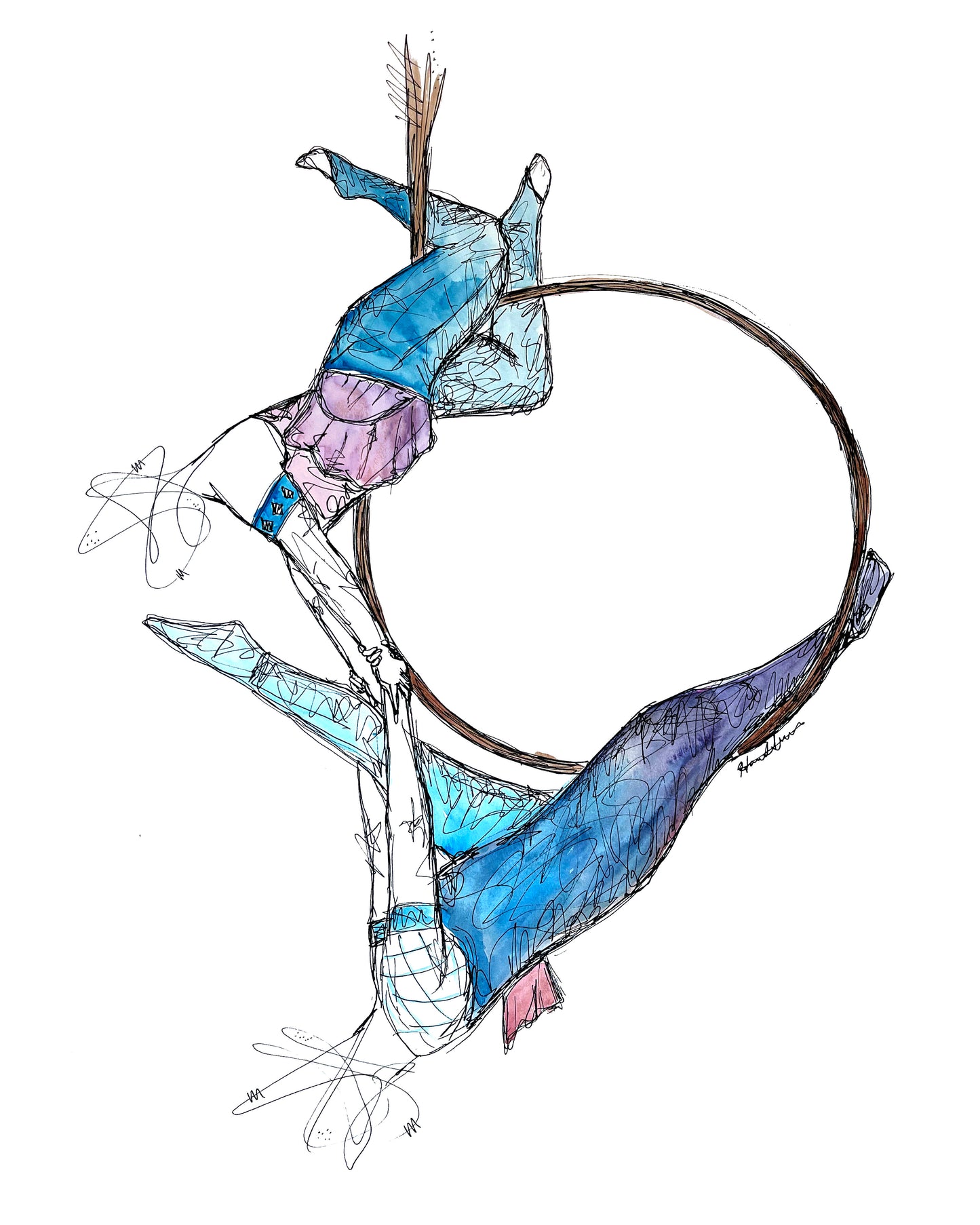 "Dani and Lona Red - Top Bar Hip Hold Doubles Split" Limited Edition Print