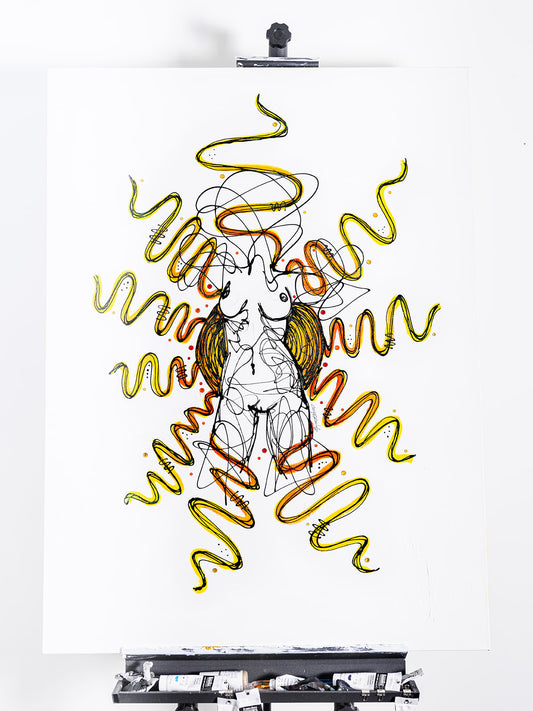 Happiness - Mixed Media Original