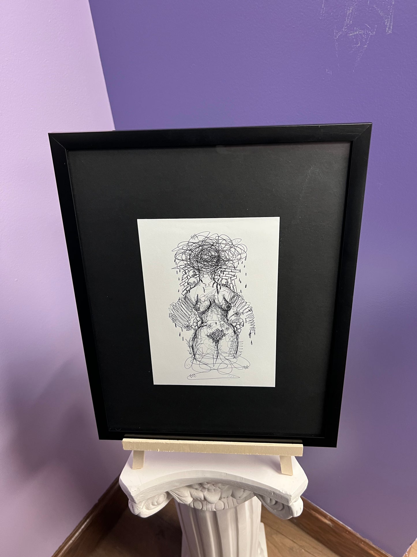 "Anxiously Holding The Weight Of My Dreams" Framed Original
